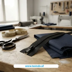 Detail coil zipper dan material tas untuk pertimbangan produksi tas seminar