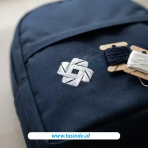 Detail contoh penerapan bordir pada tas diklat custom