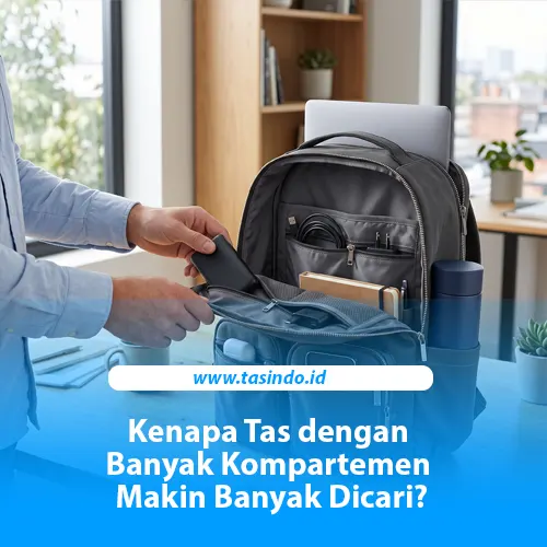 tas banyak kompartemen untuk menyimpan barang lebih rapi