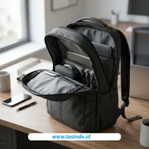 Kompartemen laptop dengan bantalan pada desain tas kantor custom