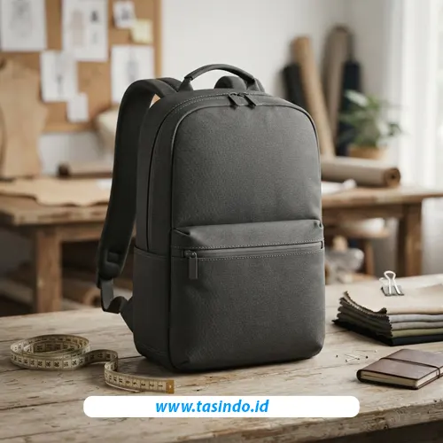 Pemeriksaan bentuk dan ukuran sampel tas custom sebelum produksi massal