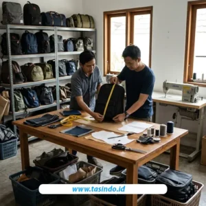 Persiapan spesifikasi fitur tas kantor custom sebelum proses produksi
