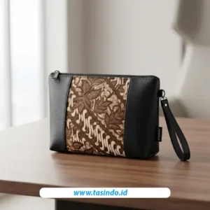 Pouch batik custom Tasindo berbahan kombinasi kulit sintetis untuk souvenir instansi
