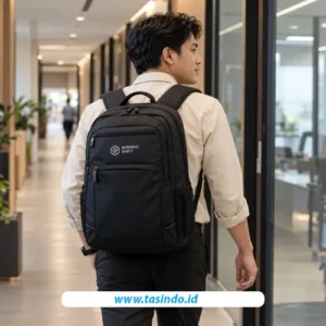 Ransel custom Bumindo Sakti dari katalog Tasindo untuk referensi tas kerja dengan slot laptop
