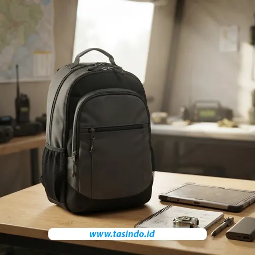 Ransel custom untuk pekerja lapangan dengan perlengkapan operasional perusahaan