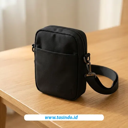 Slingbag custom dengan logo merek dari konveksi tas Tasindo Surabaya