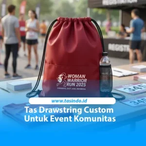 Tas drawstring custom Tasindo untuk event komunitas dan perlengkapan peserta fun run