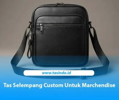 Tas selempang kulit sintetis custom untuk merchandise perusahaan dari Tasindo
