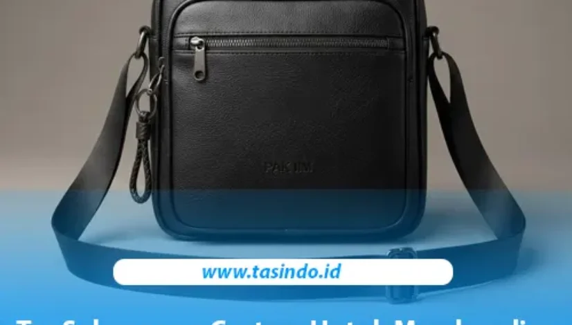 Tas selempang kulit sintetis custom untuk merchandise perusahaan dari Tasindo