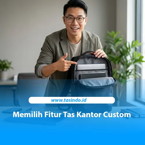 Tas kantor custom dengan kompartemen dan fitur penyimpanan untuk aktivitas karyawan