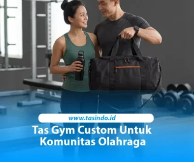 Tas gym custom hitam model duffel Tasindo untuk kebutuhan komunitas olahraga