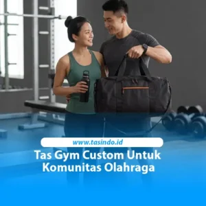 Tas gym custom hitam model duffel Tasindo untuk kebutuhan komunitas olahraga