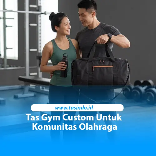 Tas gym custom hitam model duffel Tasindo untuk kebutuhan komunitas olahraga